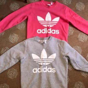 Two Adidas Sweatshirts (Kids Large)